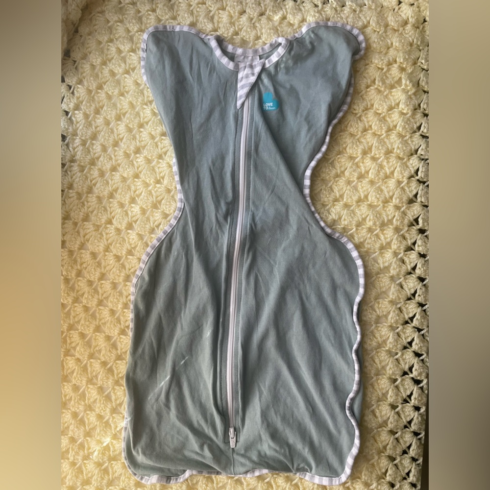 Green Baby Swaddle with Zipper